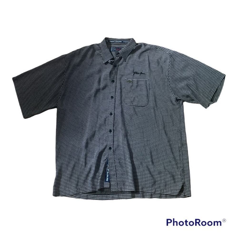 Phat Farm mens 3xl xxxl logo y2k button up short sleeve shirt polo